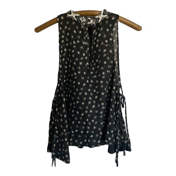 Free People | Ride Easy Multi Print Boho Side Tie Sheer Tank Top | S - Picture 4 of 6